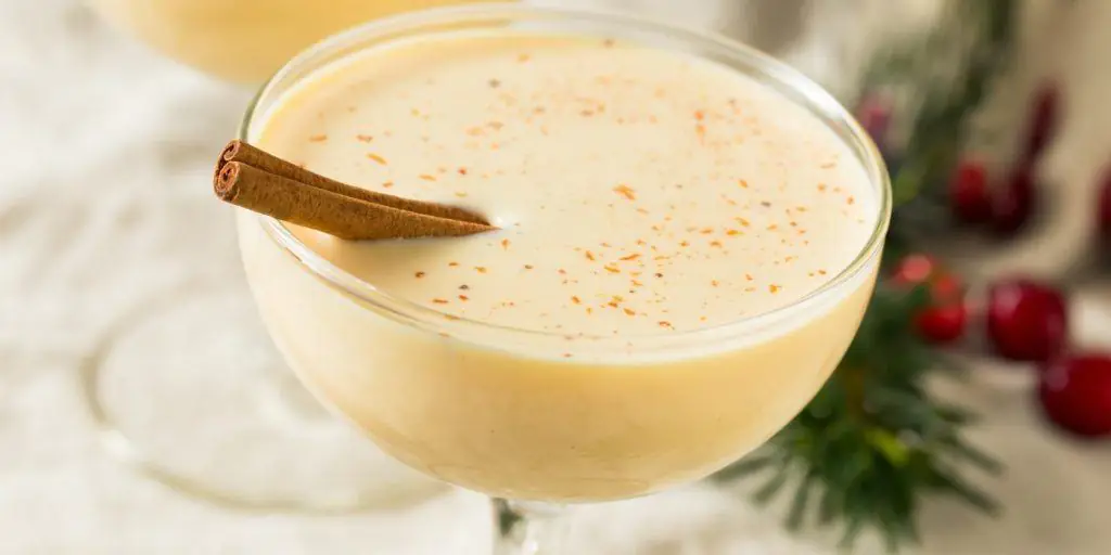 Homemade Eggnog Martini in a Glass
