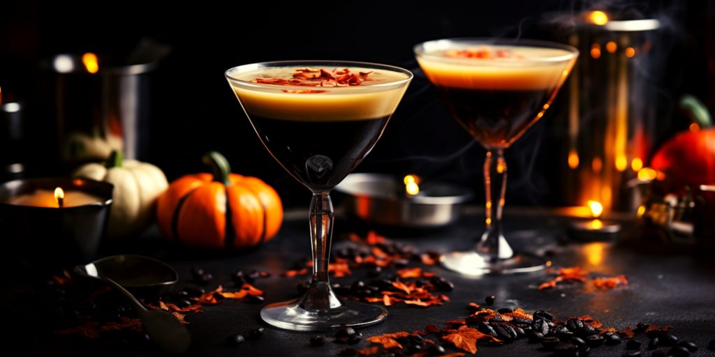 Halloween themed Espresso Martini cocktails