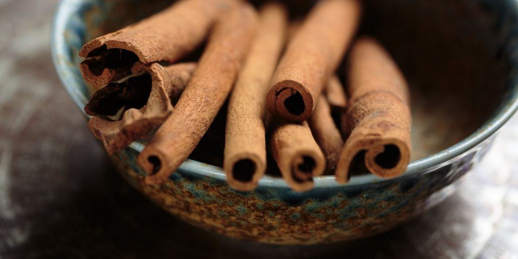 Cinnamon back close up in a bowl