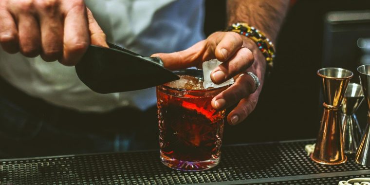 Man making a cocktail