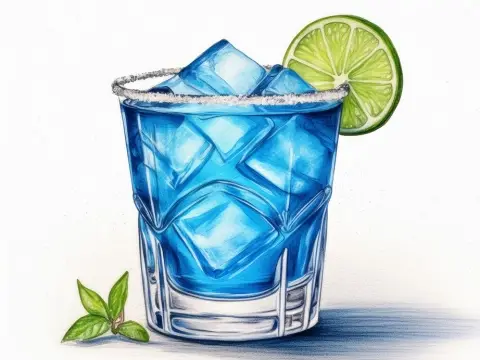 Color illustration of a Blue Margarita cocktail