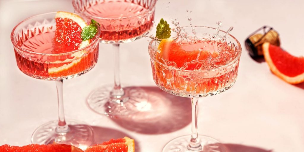 Ruby Grapefruit Champagne Cocktails