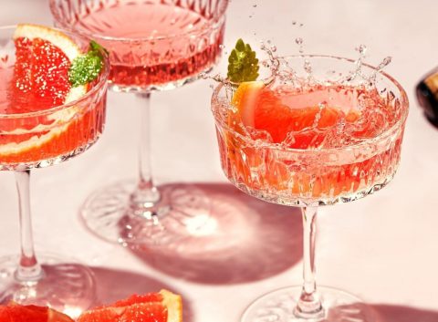 Ruby Grapefruit Champagne Cocktails