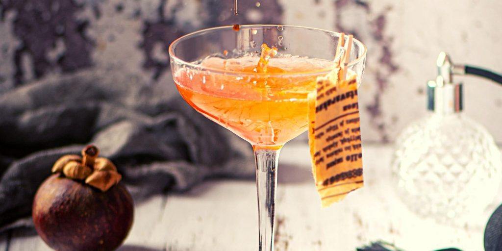 Classic orange liqueur cocktail in coupe