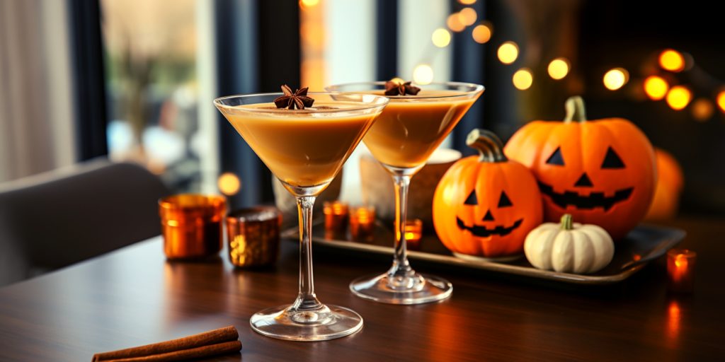 Two Pumpkin Martinis for Halloween 