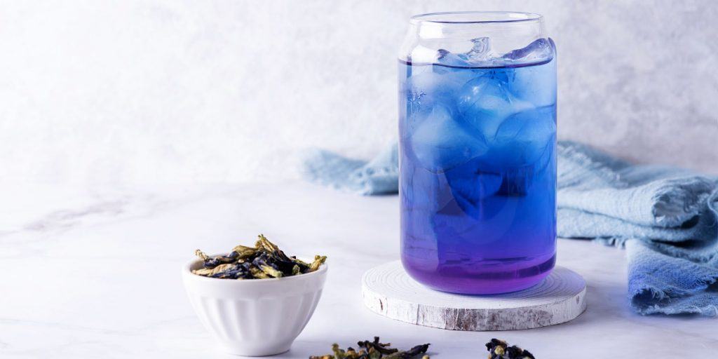 Butterfly pea ice cubes