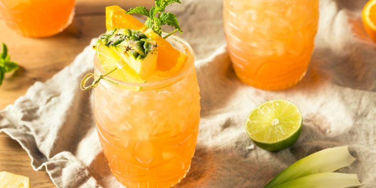 Bright orange rum cocktails