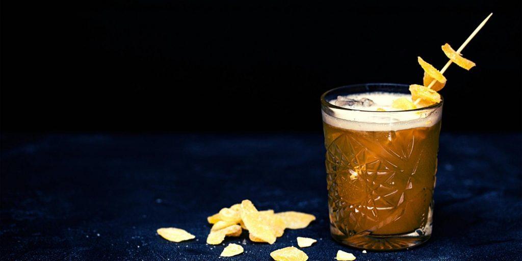 Aperol gin cocktail with ginger beer