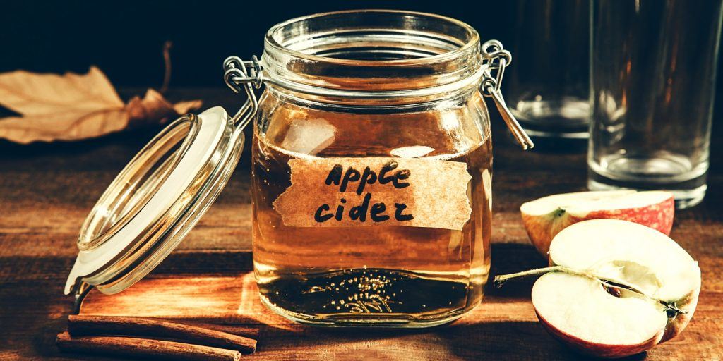 Jar of apple cider for cocktails