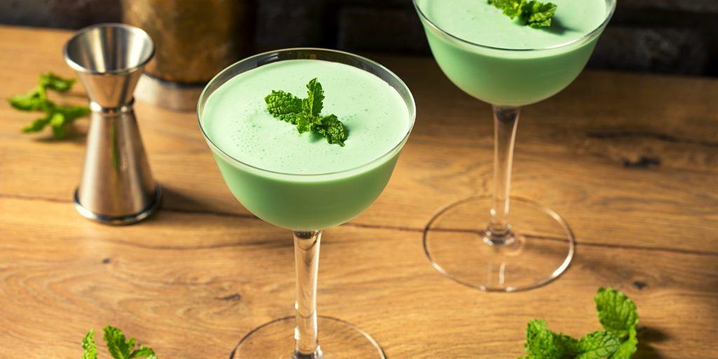 Grasshopper ice cream cocktails