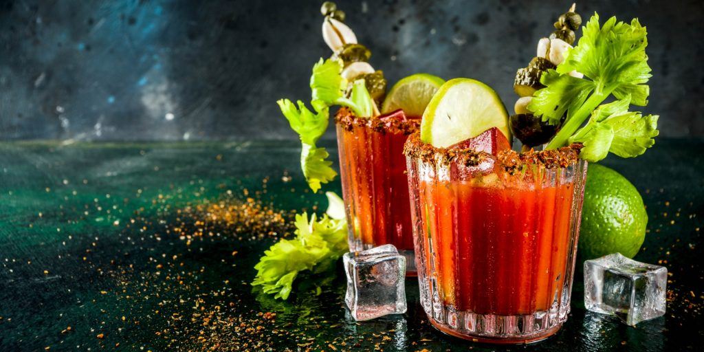 Two spicy Red Snapper cocktails