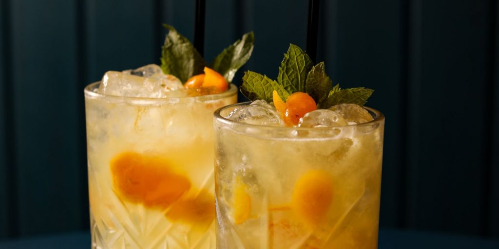 The most picture-perfect Honey Kumquat Caipirinha cocktail by far