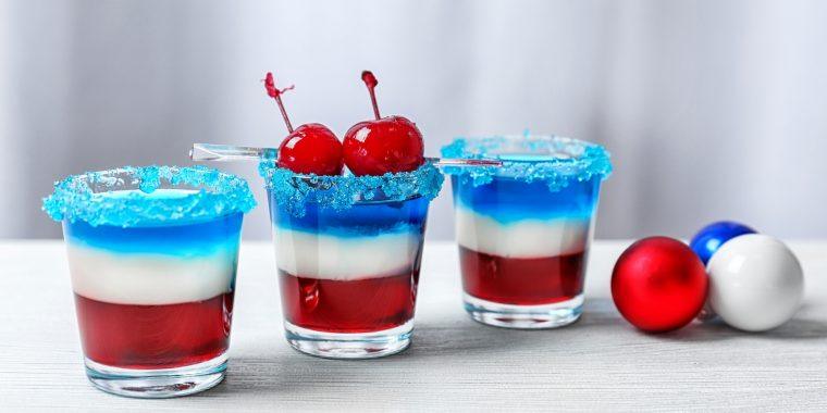 Three Red White and Blue American shots
