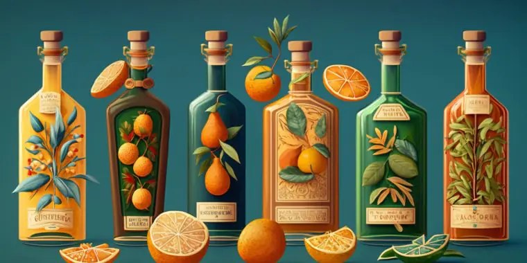 A colorful illustration of various Cointreau substitutes
