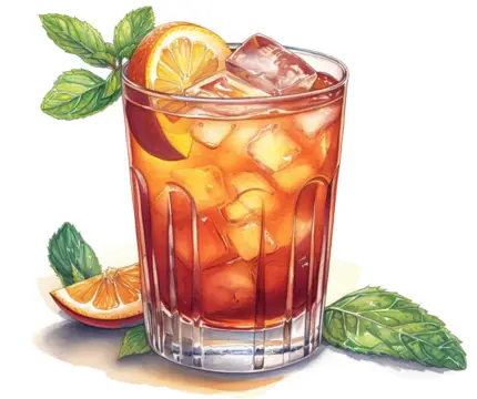 Color pencil illustration of a Rum Runner cocktail