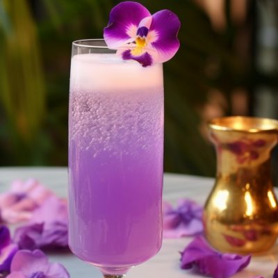 Purple Reign 75 with edible flowers