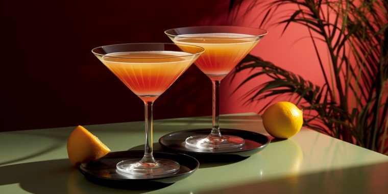 Two French Kiss cocktails