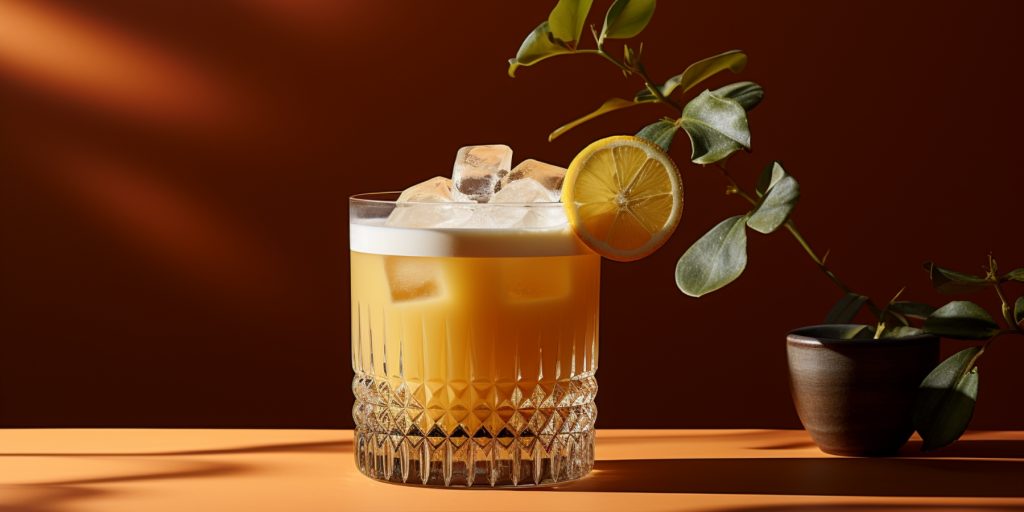 Lychee Whiskey Sour variation