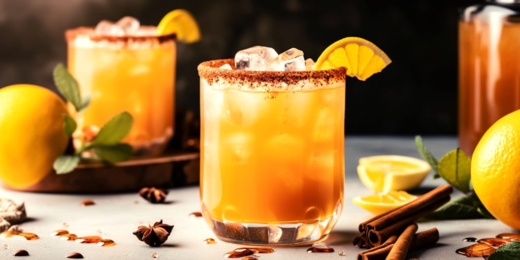 Pumpkin Spice Whiskey Smash cocktails 