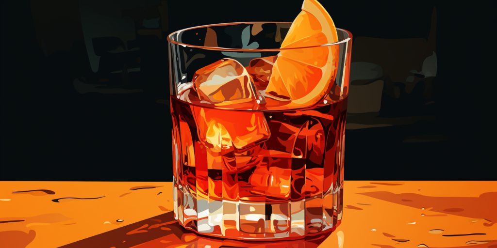 Color illustration of a Negroni