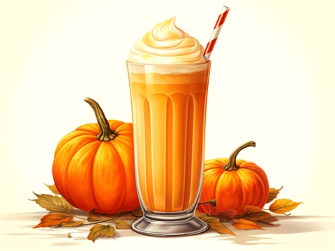 Color illustration of a Pumpkin Smoothie