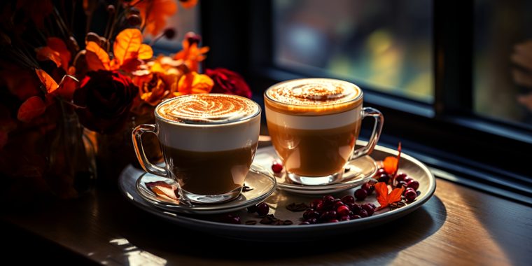 Two decadent Pumpkin Spice Lattes