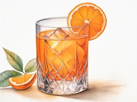 Color illustration of a Mezcal Paloma