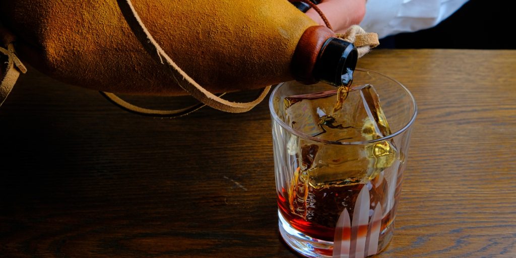 Close-up pouring shot